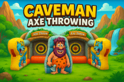 Caveman Inflatable Dual Lane Axe Throwing Game